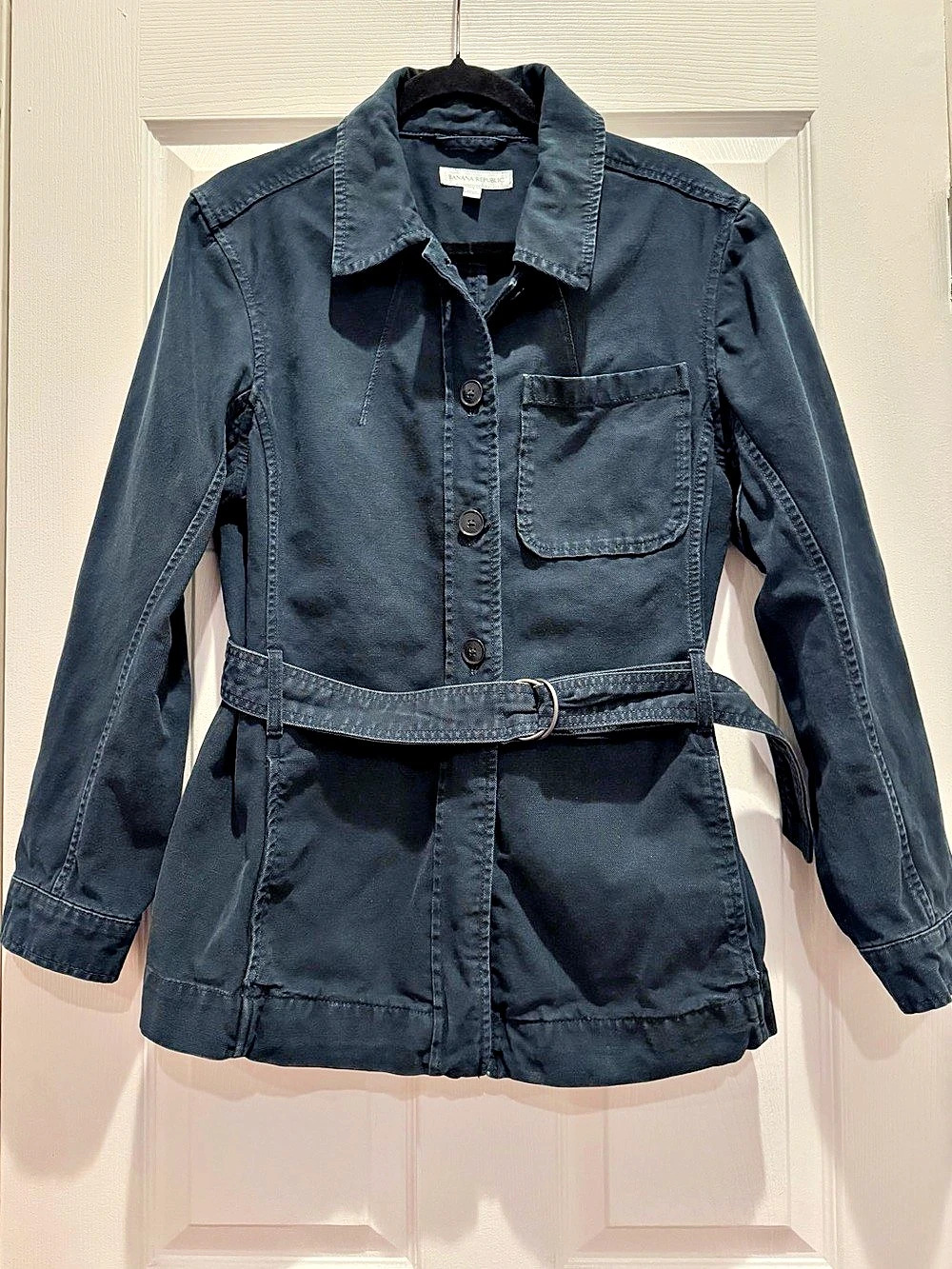 Banana Republic Cotton Canvas Shirt Jacket in Navy Size 14
